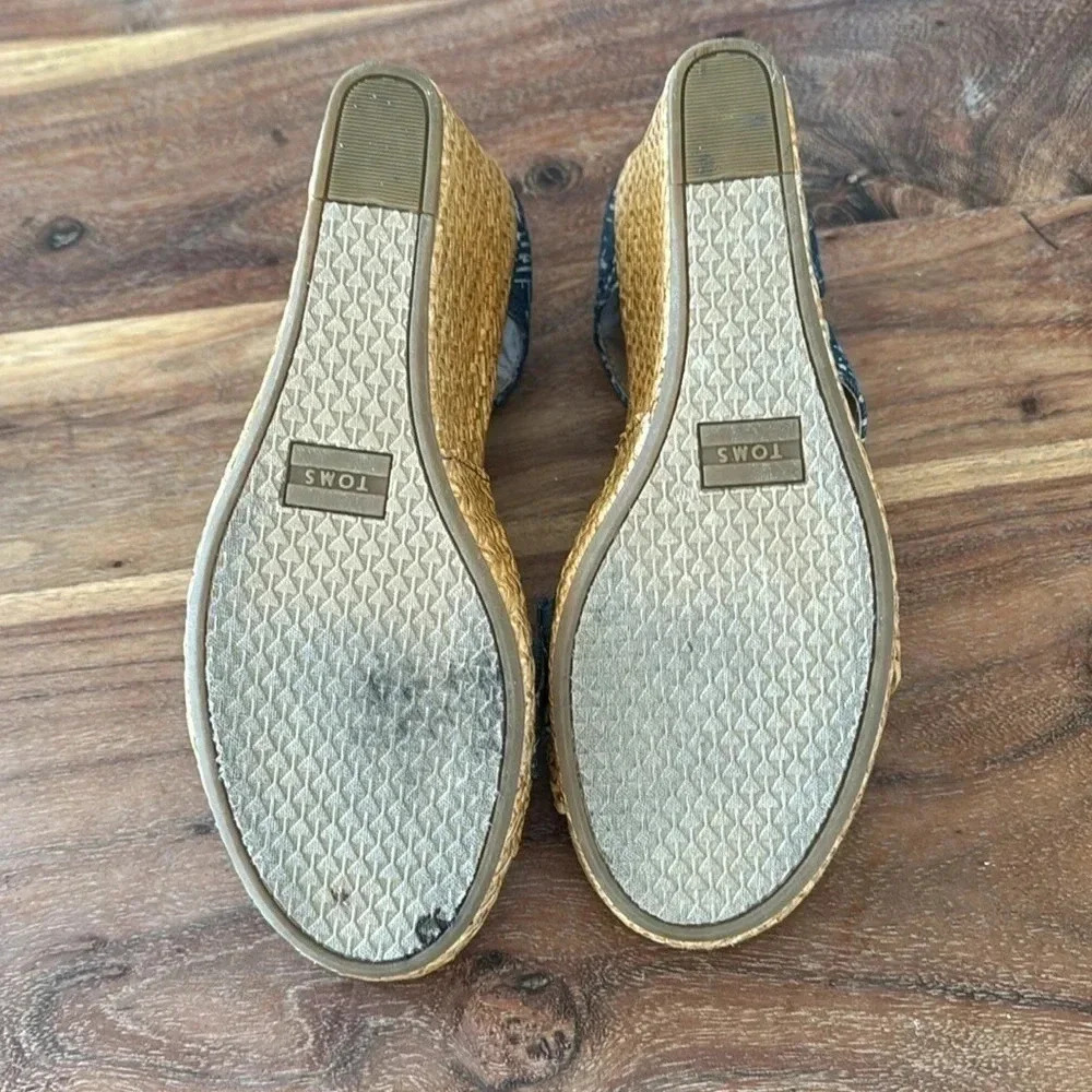 Toms Wedges Rattan & Blue 8.5 - Picture 7 of 7